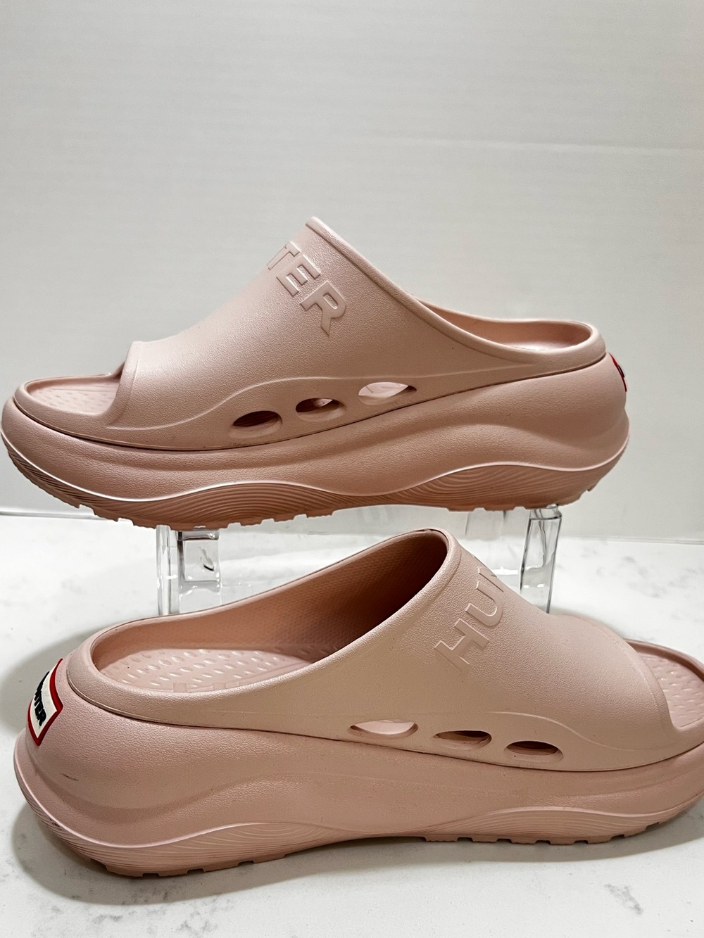 Hunter Blush Pink Platform Slide Clog - Picture 3 of 12